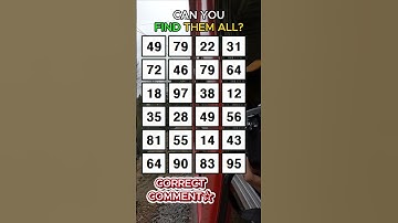 CAN YOU FIND THEM ALL?! Find 3 pairs of identical numbers /Dementia Prevention Quizzes/Tests.No.99