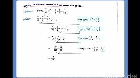 Numerical expression involving fraction(solution of W-2 of U-8 5th DAV)