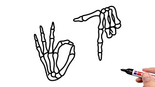 How to Draw 67 Skeleton Hands