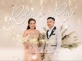 Beige color theme wedding backdrop with photo.