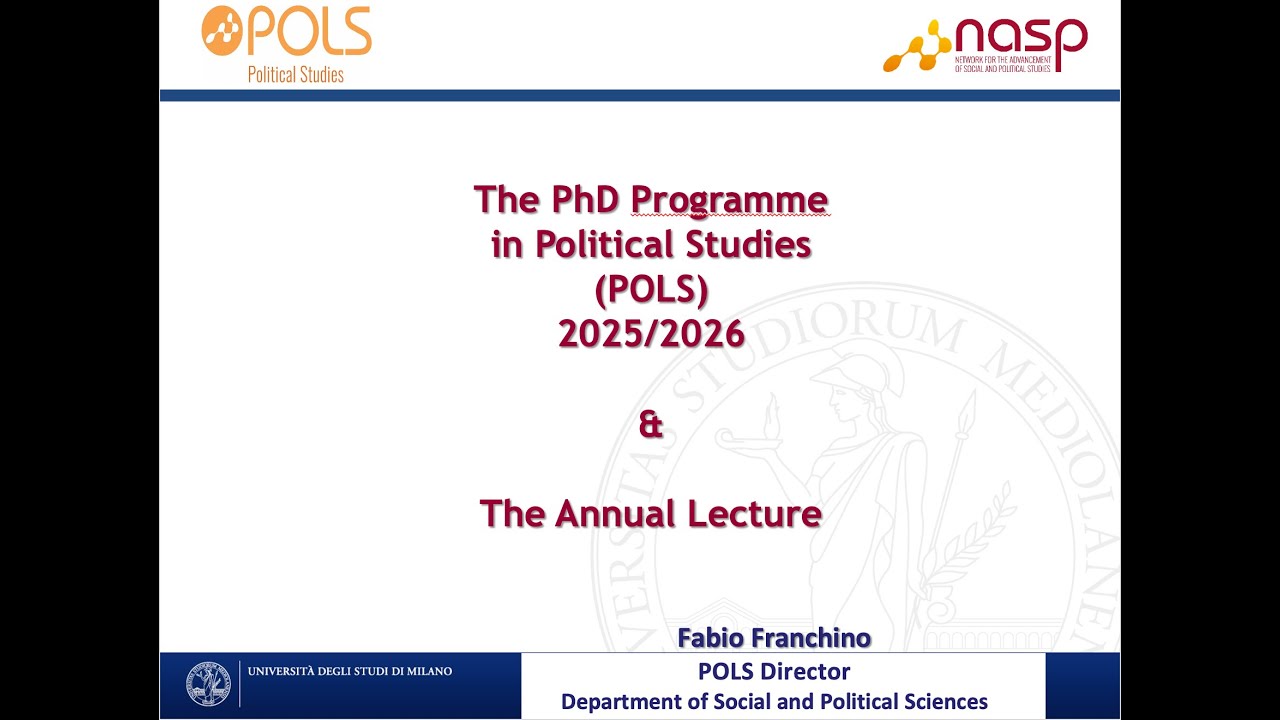 Presentation of the PhD Programme in Political Studies (POLS) 2025/2026