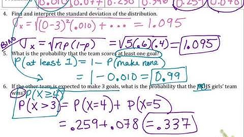 6.3B - Mean and Standard Deviation of Binomial RV