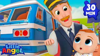 Baby John’s First Train Ride! 🚆 Choo Choo Train Song🚂 Little Angel Kids Song | Bingo and Baby John