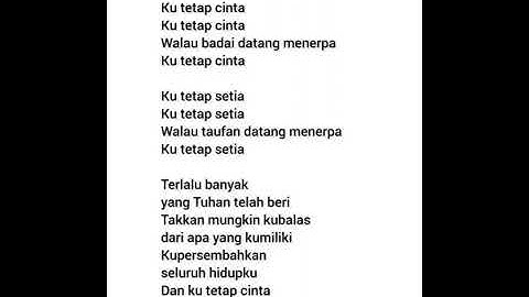 Ku Tetap Cinta Ku Tetap Setia - Glo