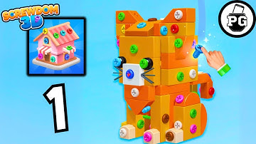The Most Satisfying Puzzle Game Ever ! 🔩 Screwdom 3D - Gameplay Walkthrough |Part 1|