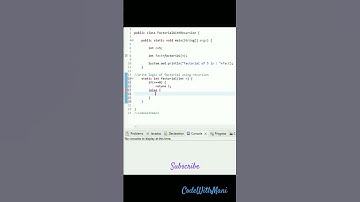 logic of factorial program using recursion in Java #coding #java #shortsvideo #developers #coder