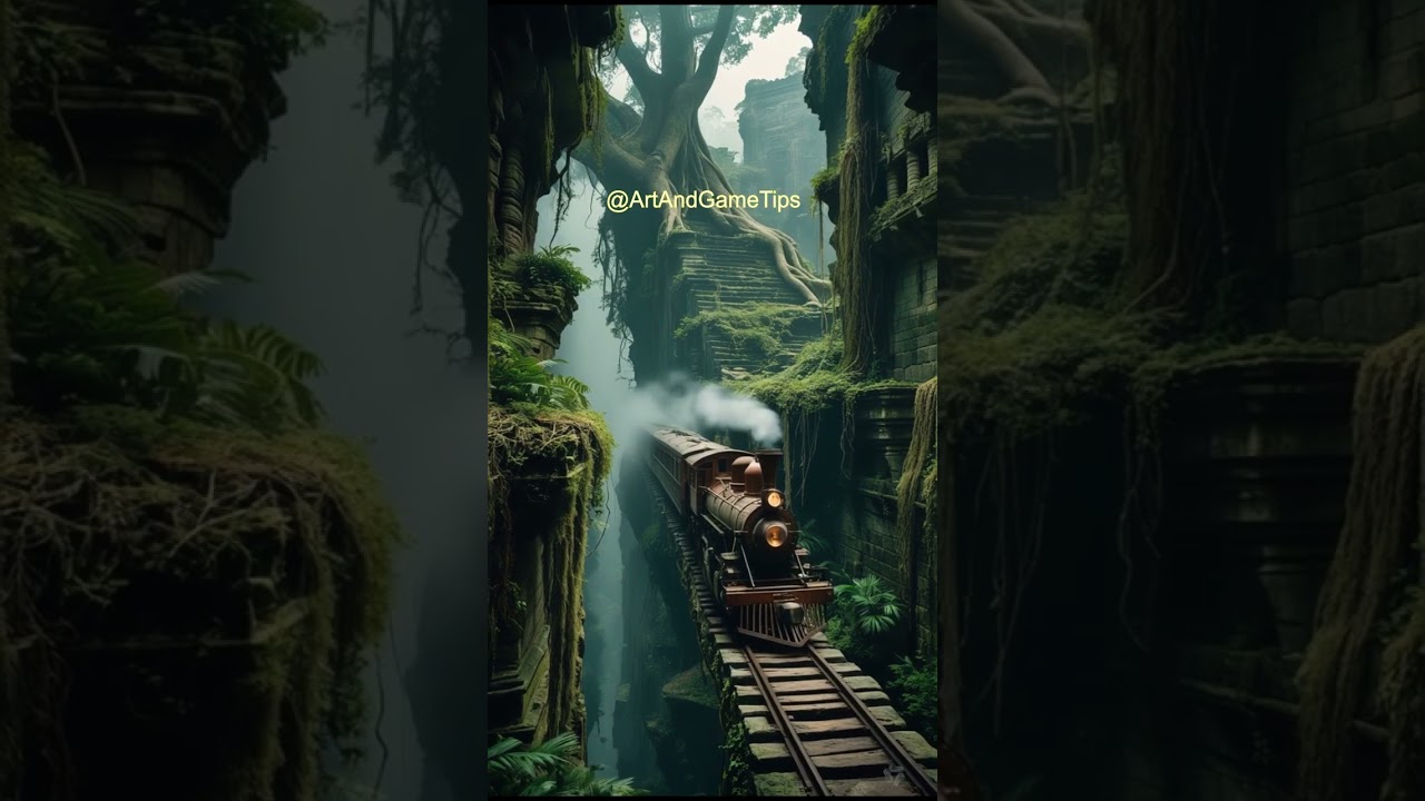 AI Cinematic Jungle Train Journey | Surreal Steam Fantasy 4K