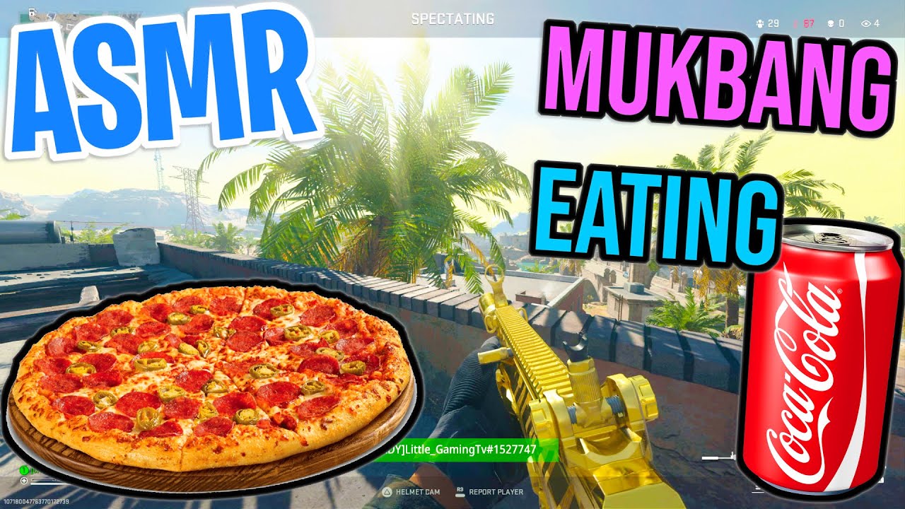 ASMR Gaming 🍕 Call of Duty Warzone 2 Mukbang Pizza Relaxing Eating Spectating 🎮🎧💤