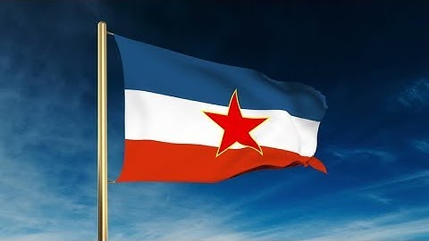 4K Yugoslavia flag slider style. Waving in the win with cloud background animation Stock video