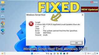 Windows Script Host Error Windows 10 Startup Fix 2023 In Hindi