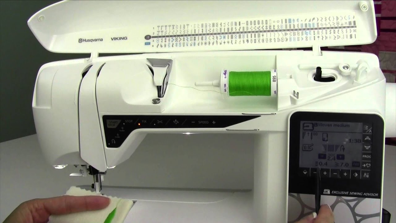 Husqvarna Viking Opal 690 38 Tapering Stitches - YouTube