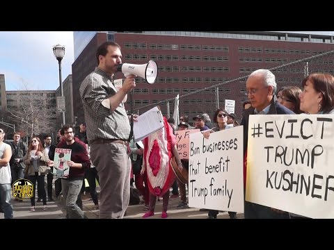 "No respect, no profit!" Trump, Kushner protesters rally in Jersey City