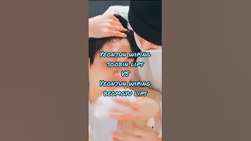 Yeonjun wiping Soobin