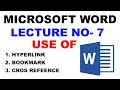 Use of Hyper Link in MS Word | Use of Bookmark | Use of Cross Reference