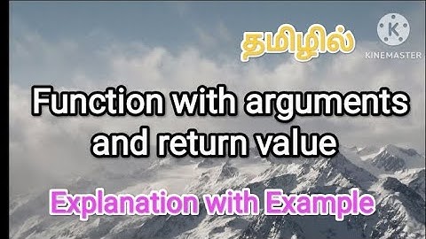 Function with arguments and return value | c programming in tamil #function , #prototype, #computer