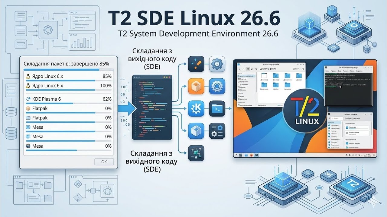 Огляд T2 SDE Linux 26.6 "Mythos" - YouTube