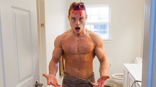 DYEING MY FRIENDS HAIR RED PRANK SO MAD