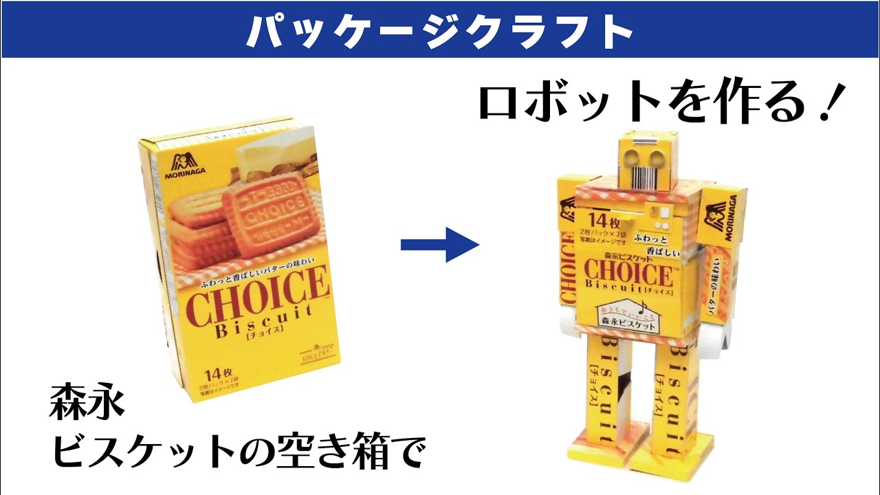 パッケージクラフト～森永ビスケットの空き箱でロボットを作ってみた