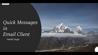 Quick Messages in Email Client in ServiceNow