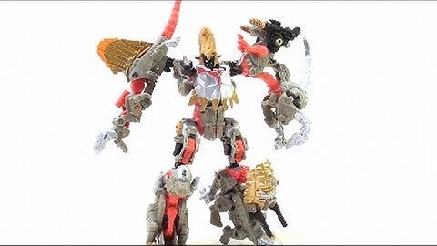 Video Review of the Transformers: Power Core Combiner Grimstone with Dinobots