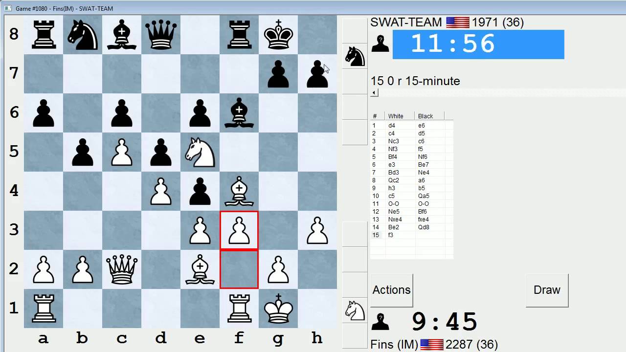 Standard Chess #102: IM Bartholomew vs. SWAT-TEAM (Triangle System)