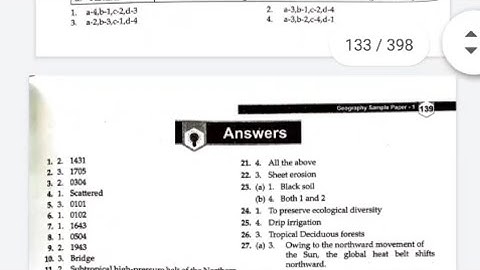 geography answer key 2021 | class 10 Icse | Semester 1