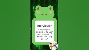 Excel Interview Question No. 1 | Can You Give Borders to 10 Lakh Rows (A to F)? 💥 #excel #shortsfeed