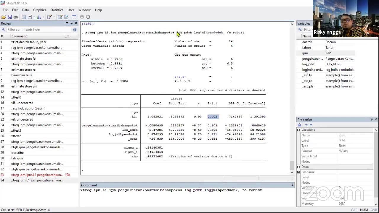 Cara Olah Data Skripsi Menggunakan STATA 