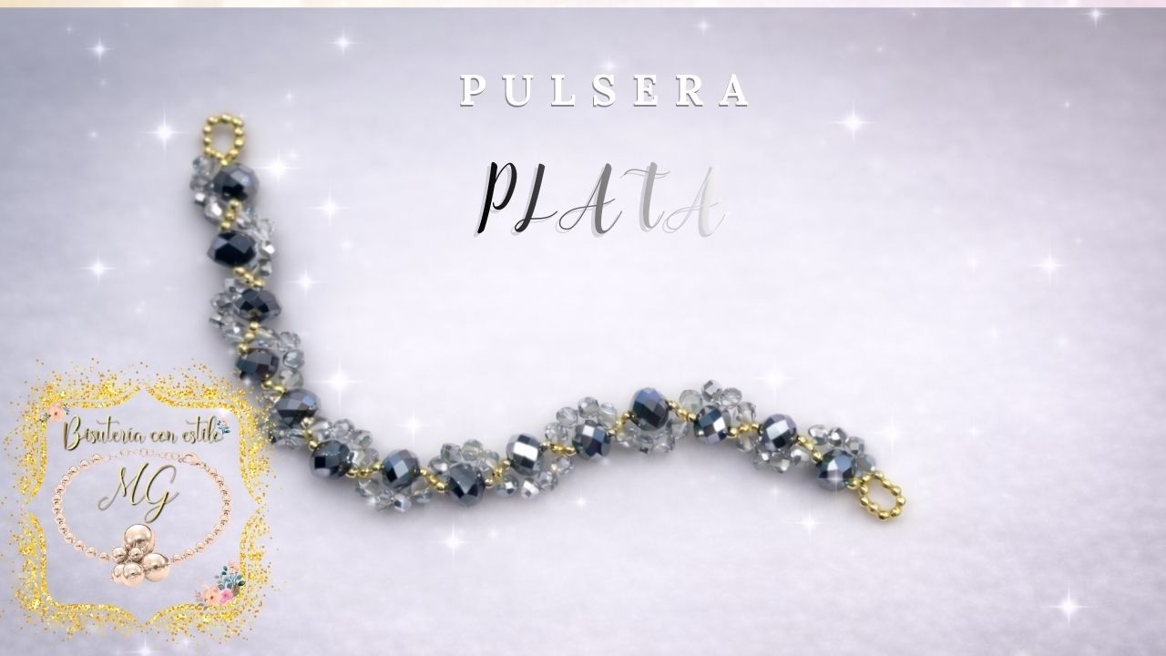 PULSERA PLATEADA | Pulsera de Hilo Y Cristales