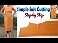 Part1- Simple Suit/kameez Cutting for Beginners | English Subtitles | Stitch By Stitch