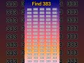 Find 383 , If You Found It you’ve got eagle eyes 👀. Type ‘Got it! #shorts #puzzle #brainteaser