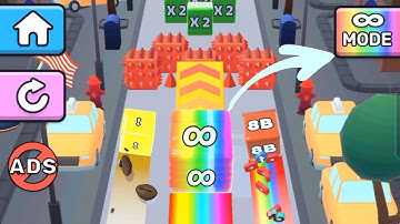 Satisfying Mobile Game/ Jelly Run 2048 vs level up numbers 2048 - 2048 jelly Gameplay New Update