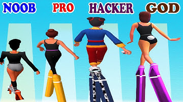 NOOB vs PRO vs HACKER vs GOD in High Heels Gameplay - Who are you?