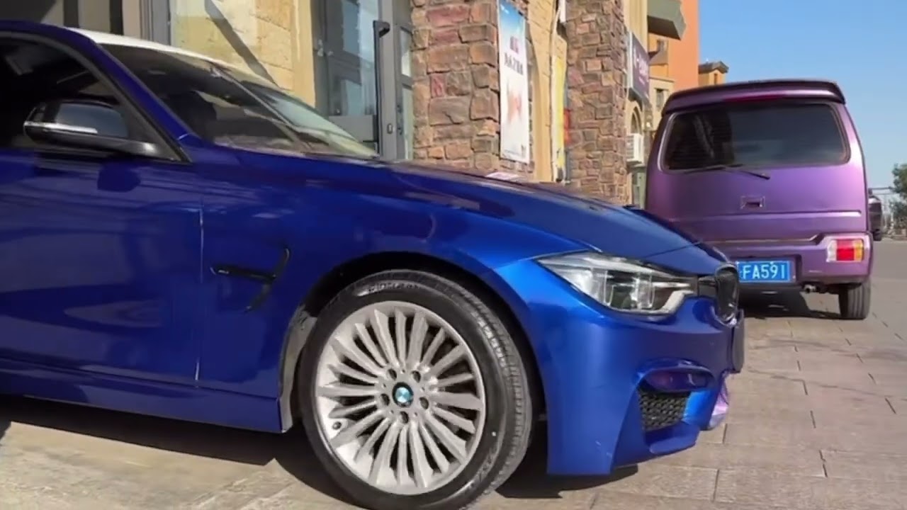 CAXVINYL Factory Direct HD PET Liner Glossy Liquid Metal Klein Blue Car Wrap