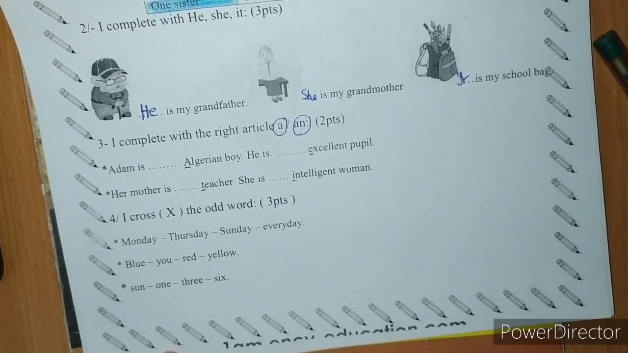 اختبار الانجليزية الاولى متوسط الفصل الاول