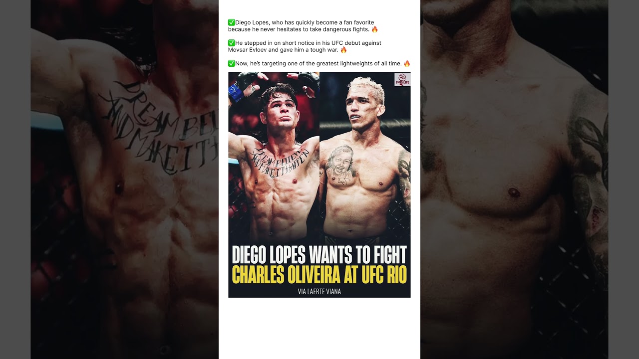 Diego Lopes Wants Charles Oliveira at UFC Rio Brazil! 😳
