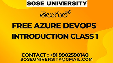 తెలుగులో Free Azure Devops Introduction Class 1 ||Contact :+91 9902590140