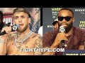 JAKE PAUL & TYRON WOODLEY ERUPT IN HEATED ARGUMENT; TRADE KNOCKOUT WORDS & GO AT IT