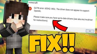 How To Fix Minecraft GLFW Error 65542 in 2022 | The driver dose not appear to support OpenGL Fix