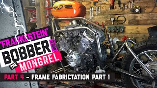 Cb650 / VFR750 Bobber MONGREL Part 4 - Fabricating the frame part 1