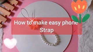 DIY phone charm 🌼 easy phone strap with clay and pearl
