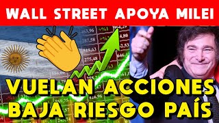 VUELAN ACCIONES ARGENTINAS, CAE RIESGO PAÍS, BAJA DÓLAR: WALL STREET APOYA A MILEI Y LEY ÓMNIBUS