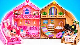 We Build Amazing Fluffy vs Cardboard Dream House ✨ $1 vs $10,000 Makeover | Dollhouse Mini World