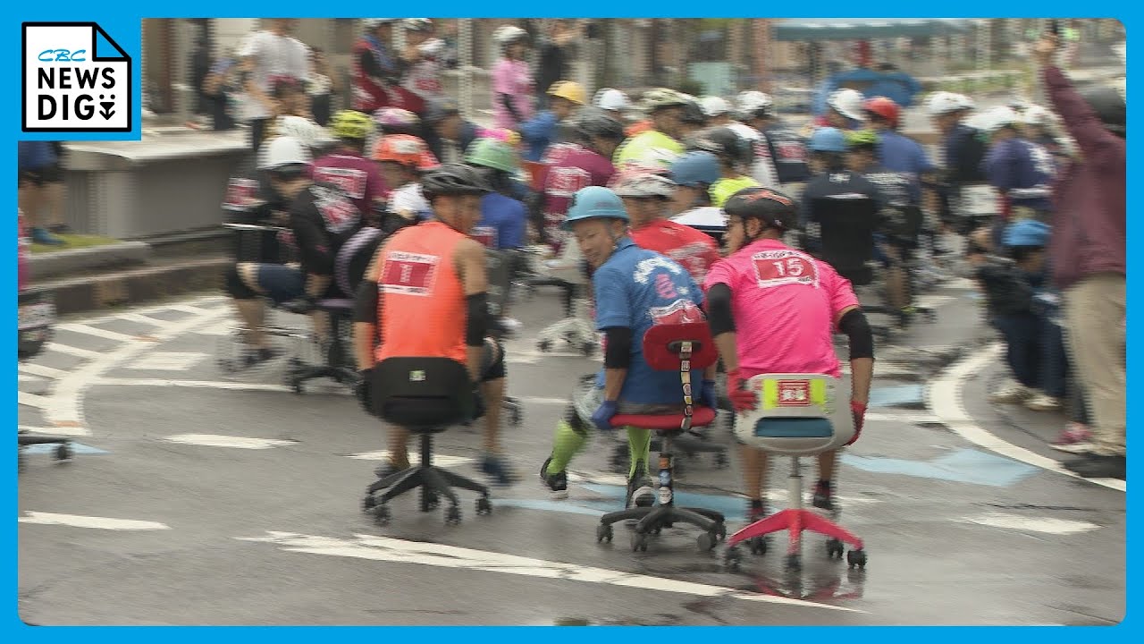 “いす”に座って大人が2時間大爆走 熱き戦い「いすー1 グランプリ」に密着　足はガクガク…転倒する人も