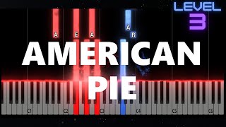 American Pie - Don McLean - INTERMEDIATE Piano Tutorial