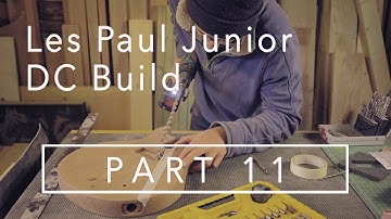 Gibson Les Paul Junior Build Part 11 - MOP Inlays/Headstock veneers/Tuners/Sanding/Neck fitting