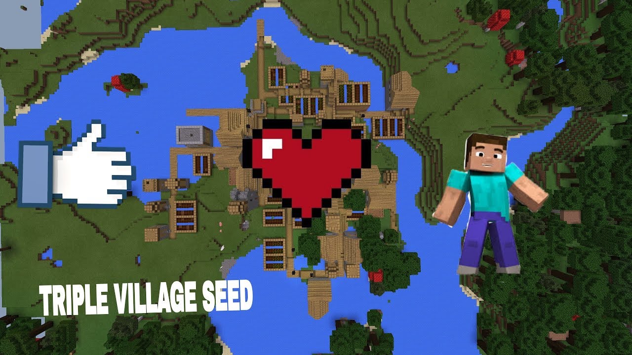 MCPE TRIPLE VILLAGE SEED - (,,Pe,XboxOne,Xbox360") - YouTube