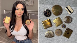 ASMR My Vintage Makeup Compact Collection ( Soft Spoken )