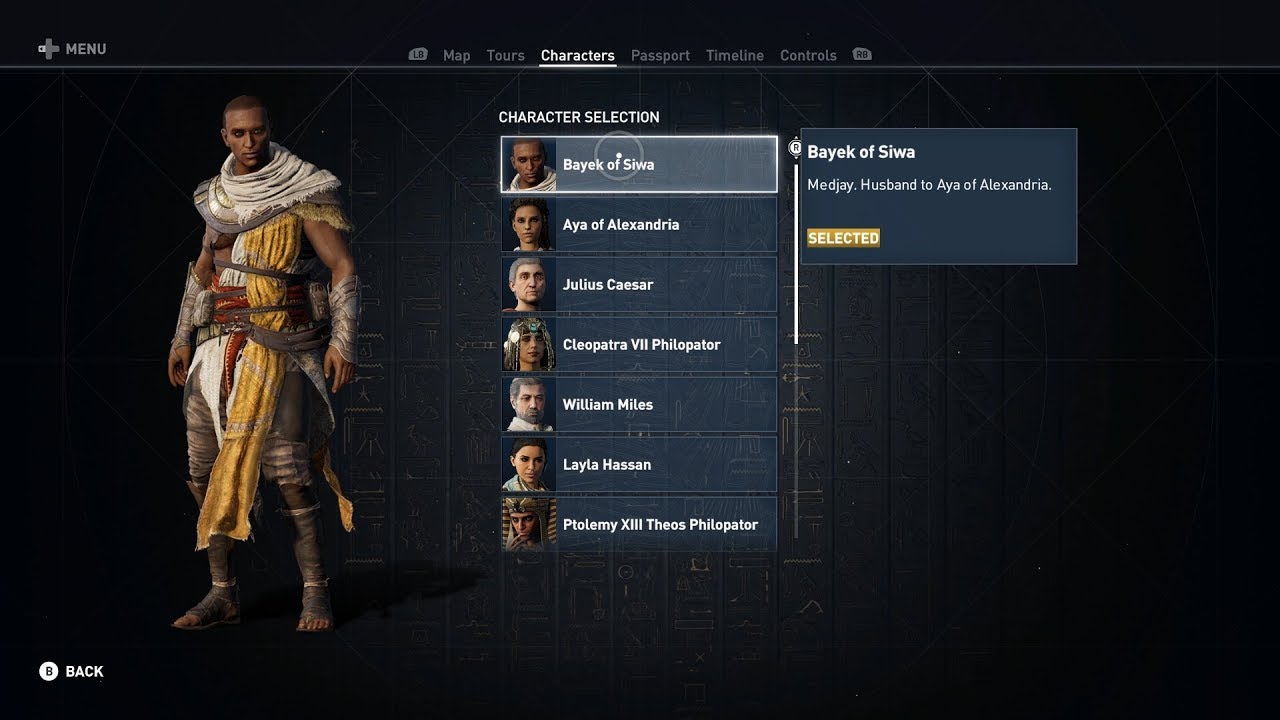 Assassins Creed Origins Discovery Tour All Playable Characters Youtube