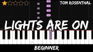 Tom Rosenthal - Lights Are On - Easy Beginner Piano Tutorial - For 1 Hand